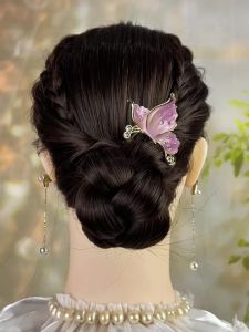 2025 New Fashionable Butterfly Hairpin Womens Versatile Hair Accessories Elegant Hairgrips for Women behind the Head