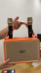 [BẢO HÀNH 6 THÁNG] Loa Bluetooth Karaoke M4202 – Loa Bass 7.5cm Công Suất 30W Kèm 2 Micro Không Dây Sang Trọng