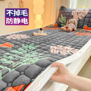 Warm Milk Velvet Coral Fleece Student Dormitory Bed Mat Single Person Quilt Soft Pad Matress Cover Modern Simple Style Polyester Fiber