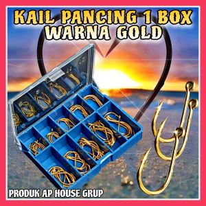 KAIL PANCING 1 BOX UKURAN LENGKAP WARNA GOLD/EMAS - APHG2