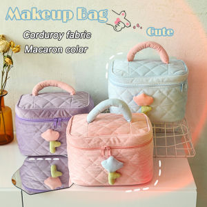 EmmAmy® Corduroy Women Makeup Bag  Travel Cosmetic Pouch Organizer Toiletry Handbag Makeup Brush Tools Storage Bags