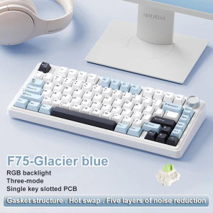 AULA | AULA F75 Mechanical Keyboard 75% Layout Tri-mode Wireless Hot Swappable Gasket Mount RGB PBT Keycaps Metal Knob 4000mAh PC Mac