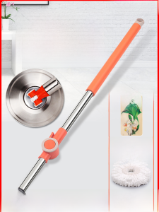 Rotating Universal Mop Pole 2025 New Home Automatic Single Pole Mop Bucket Accessory Topological Cloth Stainless Steel