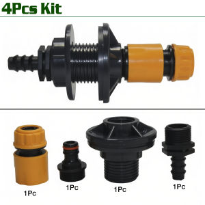 PVC/IBC Water Barrel Adapter Durable Water Tank Adapter with Valve Quick Installation Rainwater Collection Connector sprayer