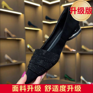 รองเท้าส้นเตี้ยหนังแท้สไตล์ฝรั่งเศสสำหรับผู้หญิงในฤดูใบไม้ร่วงปี 2025 รองเท้าแฟชั่นสุดหรูหรา รองเท้าส้นแบน หัวแหลม น้ำหนักเบา รองเท้าสวมสบาย