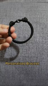 [LX] Adjustable Personalised Paracord Rope Bracelet With Acrylic Alphabet/ English Letter Name Gelang Huruf