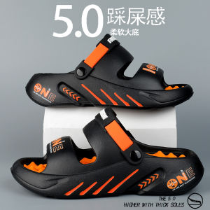 Mens Summer Outdoor Slippers Driving Beach Sandals Foot Bottom Massage Sports Youth Double Use EVA Injection Molding Slippers