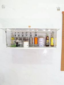 SOFTHOME Kitchen Cabinet Hanging Storage Cabinet Wall-mounted Spice Shelf with Pegboard Organizer