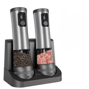Electric Automatic Pepper Grinder Set Rechargeable Base LED Display Adjustable Coarseness Kitchen Tool for Spices Tools