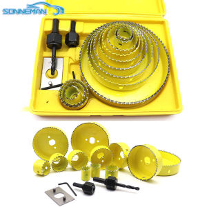 16 pcs Woodworking Hole Saw Cutting Set Kit Drilling Tool Wood Metal Cutter 19-127mm Mandrels Saws Core Drill Bits