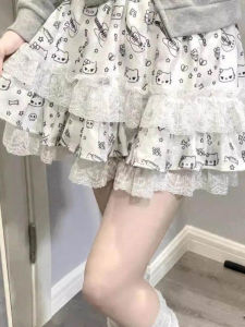 Váy Ngắn Viền Ren in Họa Tiết Hoạt Hình Nhật Bản Cho Nữ Váy Ngắn Phong Cách Ngọt Ngào Quần Áo Công Sở Mùa Hè 2025