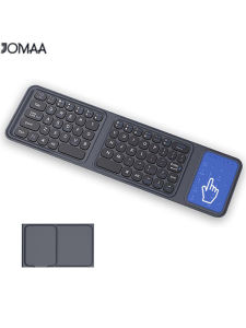 Jomaa Bluetooth Foldable Keyboard Tri-Fold Wireless KeyboardPU Leather Cover 3 Device Connectionsfor Tablet Phone Laptop