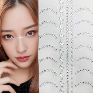 เพชรสีเงินประดับหน้าแบบติดได้ ไม่ต้องใช้เทปกาว ประดับเครื่องประดับนางฟ้า แวววาวบนเวที ประดับเพชรสำหรับงานคอนเสิร์ต