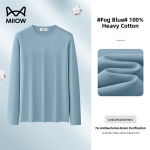 MiiOW | 100 Percent Cotton Breathable Round Neck Casual Long Sleeve T-shirt