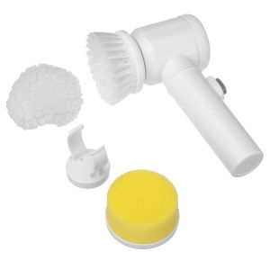 Malaysia stock 5in1 Rechargeable Electric Cleaning Brush Multifunctional Magic Cleaner Brush 1500MAH Automatic Washing Pots Cleaning Car Polish Brush Bathroom Sink Dishes Kitchen Toilet Cleaning Brush