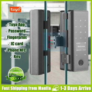 Tuya Smart Door Lock Digital Door Lock With Doorbell Glass Door Lock 6-in-1 Smart Lock Door Knob Main Door Tuya APP/Password/Fingerprint/IC card/Phone NFC/Key Unlock Sliding Gate Door Lock Door Hardware Locks