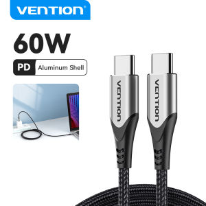 Vention 60W Type C to Type C Cable PD 100W Fast Charging Cable for iphone 17 16 15 14 Xiaomi Samsung MacBook Switch Laptops Data Cord USB C to USB C Charging Cable