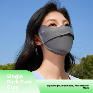 MiiOW | Womens Summer Breathable UV Protection Face Mask Cycling Sunscreen Black Mask High Aesthetic Value Eyelid Protection