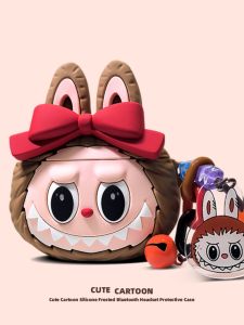 Frosted Silicone Protective Case for Airpods4 pro 2 Wireless Bluetooth Earphone Shell Soft Female Cartoon Hanging Decorations
