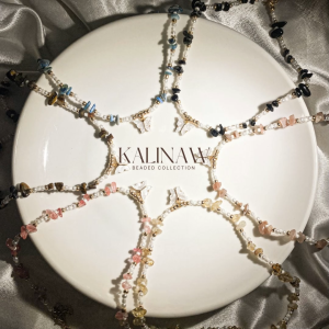 KALINAW Whimsical Fairy Butterfly Necklace with Semi-Precious Chipstones