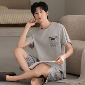 MiiOW | Men Summer Cotton Short Sleeve Shorts Pajama