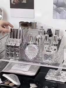 Cosmetic Storage Box For Vanity Makeup Organizer Clear Acrylic Skincare Organiser For Lipstick Cosmetic Organizer Perfume Holder