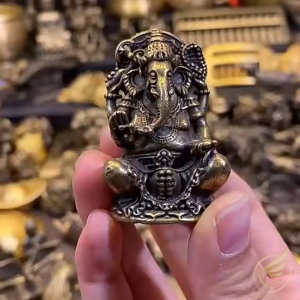 Decor Mini Tượng Thần Voi Ganesha Trang Trí Tiểu Cảnh Thờ Tự Tượng Nhỏ Phong Thủy Bằng Đồng Thau - Đồ Đồng Thuận Tâm