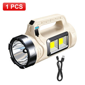 New High Power LED Portable Flashlight Rechargeable Torch Long-Range Outdoor Emergency Multi-Function LED Solar COB Spotlight