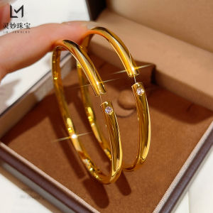 Simple Fashion Gold Store Sand Gold Diamond Light Surface Solid Open Bracelet Gift for Girlfriend Alloy/Plated Silver/Plated Gold