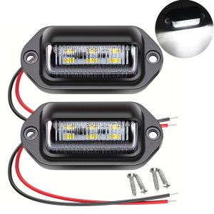 2 PCS 12V-24V 6 LED Number License Plate Light Lamp Taillight Universal For Cars Truck Trailers Motorcycle Boat