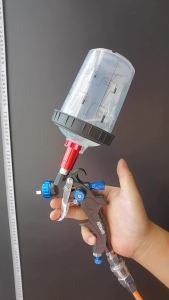 Súng Phun Sơn Mini Với Đầu Phun 1.0MM Bộ Đầu Phun 0.8MM Bình Chứa 400CC/250CC Kèm Cốc Pha Sơn Và Bộ Chuyển Đổi Dùng Cho Sản Xuất Thương Mại