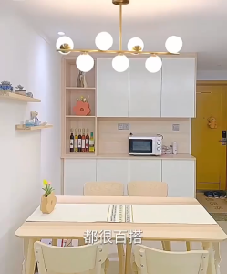 Lampu Gantung Minimalis Modern Nordic Lampu Gantung Ruang Makan Lampu Gantung Bulat Emas 7 Bola Kaca E27 Lampu Hias Ruang Tamu Kamar Tidur Mini Bar 110*35cm bsu