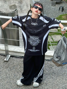 Childrens Street Dance Costume Set Loose Fit Hip Hop Show Outfit Team Performancewear Trendy Clothes for Kids