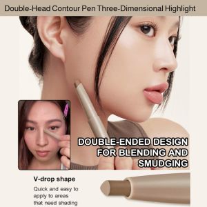 Double-Head Contour Pen Three-Dimensional Highlight Brightening Nose Shadow Concealer Pen Easy To Use And Portable
