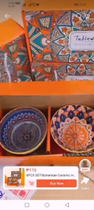 Hakishop Bohemian bowl Tableware 6bowl+6spoon set