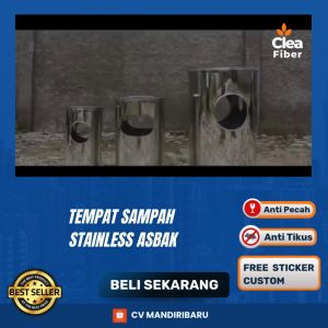 TONG SAMPAH STAINLESS BULAT TUTUP ASBAK