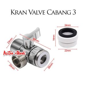 Stop Keran / Ball Valve 1/2" Cabang 3 Divider 3 Ways