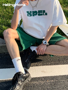 HetingHOME | High Street Loose Mens Five-Point Shorts Non-Gendered Summer Trendy Couples Shorts Cotton Polyester Blend Youth Fashion