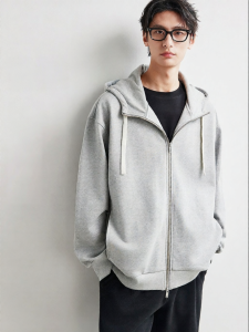 MIANXIANSHENG | Heavyweight Fleece Loose Hoodie Grey