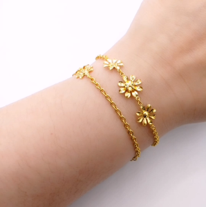 Rantai Tangan Sauh Bunga Emas 916 Yon Hing