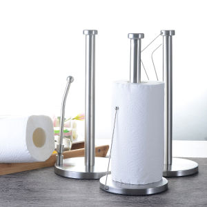 Stainless Steel Tissue Holder Vertical Kitchen Fridge Preservation Film Rack Creative No-Punching Needed Paper Stand