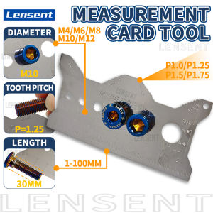 Lensent Hand Screw Size Gauges Accurate Screw Measurement Card Tool for 4mm 5mm 6mm 8mm Measuring Caliper Length Diameter Pitch