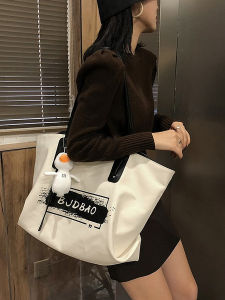 Laid-back Style Large Canvas Bag Single Shoulder Womens Bag Trendy High Capacity Japanese Artistic Casual Bag Tote Bag