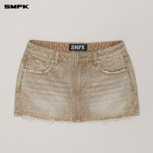 SMFK | Wildland Iridescent Handmade Half Skirt with Metal Pants Chain