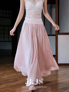 JK&JS | Chân Váy Midi Xếp Ly Flare Màu Hồng Drop-Sense