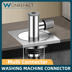 2-in-1 Floor Drain Adapter for Washing Machine & Basin Anti-Overflow Sewer Smell Blocker (Chrome)