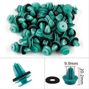 Set 10/100 đinh tán nhựa 9.9mm (XANH) cho cửa cản trước xe hơi Toyota 90467-10188 chốt tappi ô tô