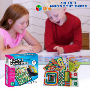 Magnetic Game 18 in 1 Family Board Game Mainan Catur Ludo Ular tangga