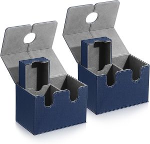 กล่องใส่การ์ดพร้อมถาดใส่ลูกเต๋า หนัง PU พร้อมแม่เหล็กแข็งแรง ที่เก็บการ์ดสำหรับการ์ดแบบซองเดี่ยวมากกว่า 200 ใบ