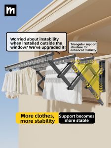 MINGZHI | Adjustable Drying Rack Aluminum Telescopic Clothing Bar